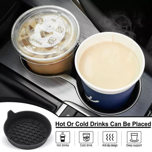 4 Pack Silicone Car Cup Holder Coaster Set â€“ Anti-Slip Heat Resistant Car Cup Mats, Universal Car Interior Drink Pad Accessories