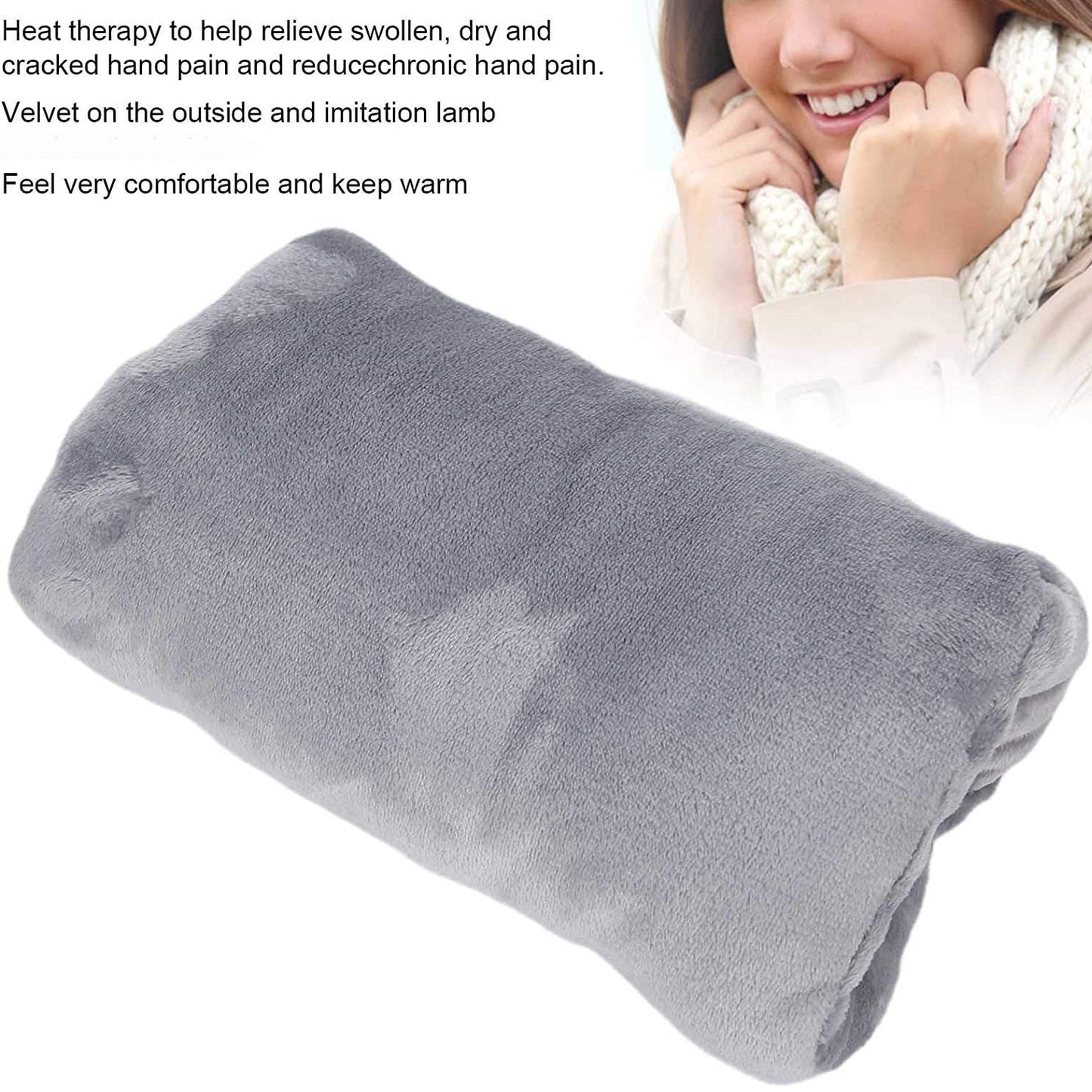 USB Heated Plush Hand Warmer Bag â€“ Electric Rechargeable Warm Hand Cushion, Soft Winter Heating Hand Muff, Portable USB Warm Hand Pad