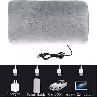 USB Heated Plush Hand Warmer Bag â€“ Electric Rechargeable Warm Hand Cushion, Soft Winter Heating Hand Muff, Portable USB Warm Hand Pad