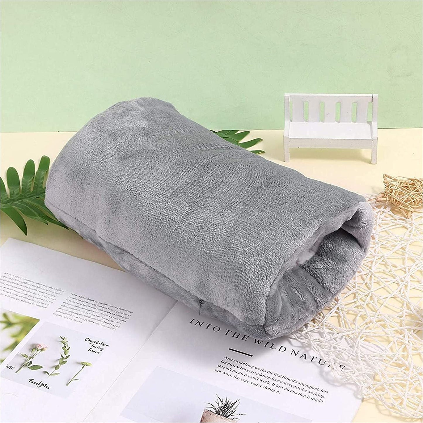 USB Heated Plush Hand Warmer Bag â€“ Electric Rechargeable Warm Hand Cushion, Soft Winter Heating Hand Muff, Portable USB Warm Hand Pad