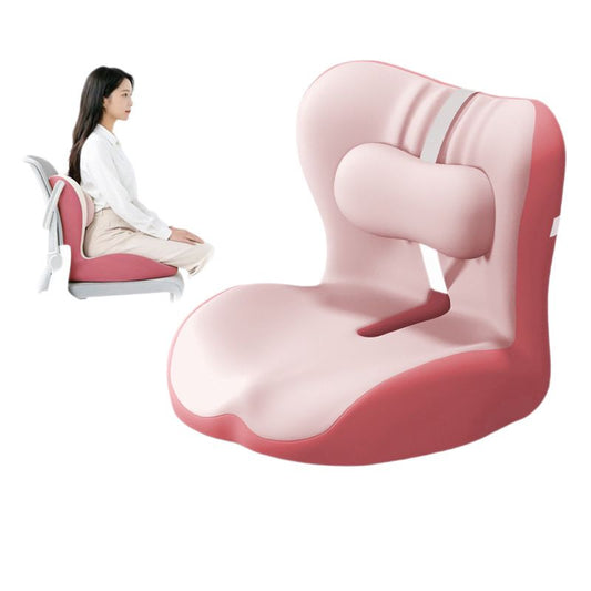 Ergonomic Memory Foam Seat Cushion with Pink Support Integrated One Piece Design Pressure Relief Chair Cushion Black for Office Car Home Use
