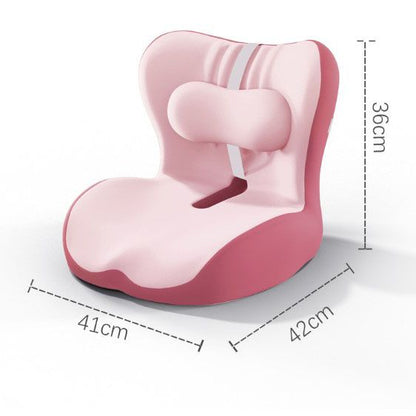 Ergonomic Memory Foam Seat Cushion with Pink Support Integrated One Piece Design Pressure Relief Chair Cushion Black for Office Car Home Use