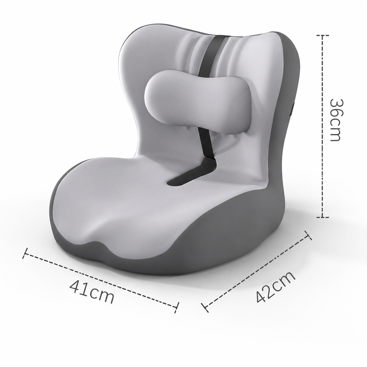 Ergonomic Memory Foam Seat Cushion with two-tone gray Support Integrated One Piece Design Pressure Relief Chair Cushion Black for Office Car Home Use