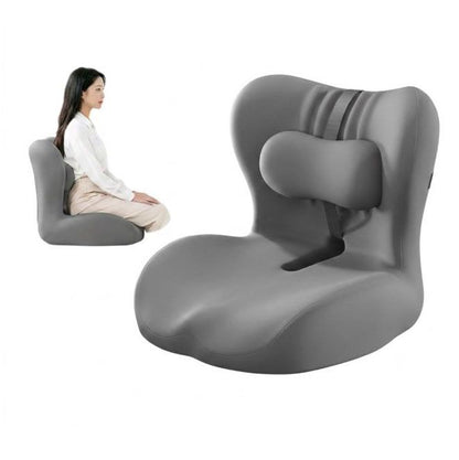 Ergonomic Memory Foam Seat Cushion with Gray Support Integrated One Piece Design Pressure Relief Chair Cushion Black for Office Car Home Use