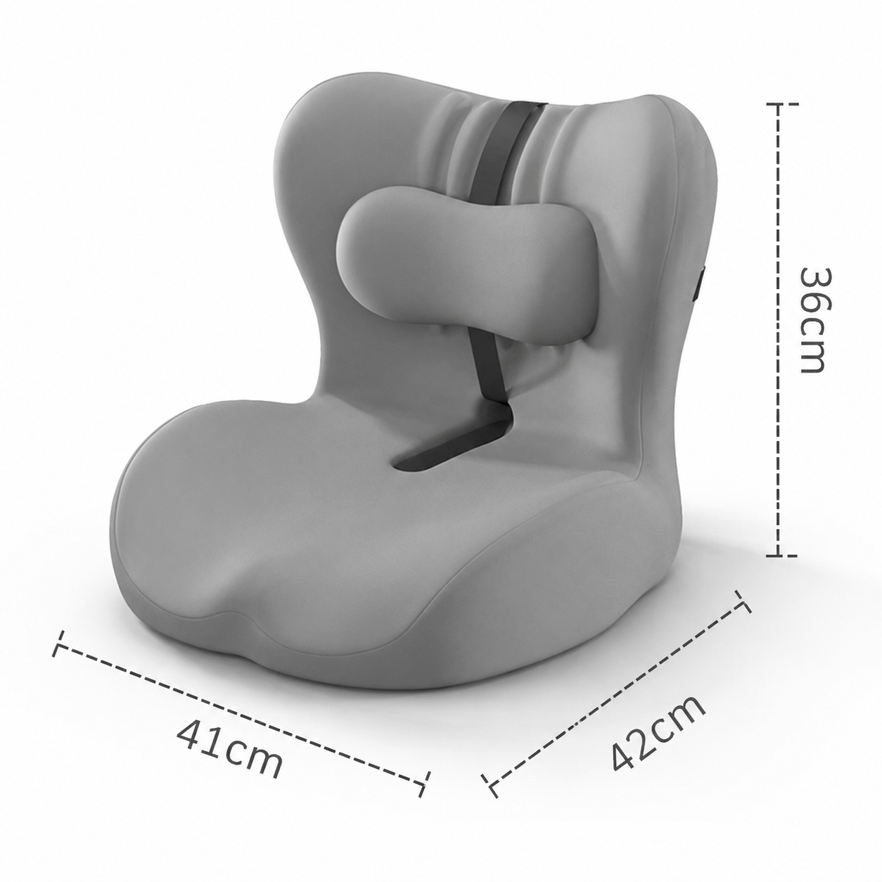 Ergonomic Memory Foam Seat Cushion with Gray Support Integrated One Piece Design Pressure Relief Chair Cushion Black for Office Car Home Use