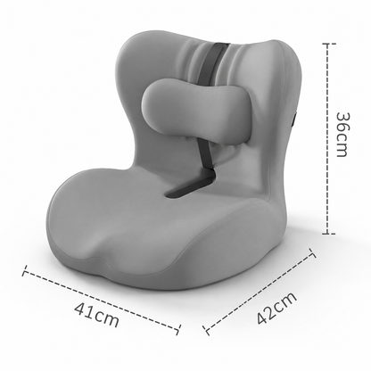 Ergonomic Memory Foam Seat Cushion with Gray Support Integrated One Piece Design Pressure Relief Chair Cushion Black for Office Car Home Use