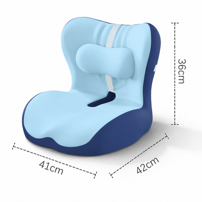 Ergonomic Memory Foam Seat Cushion with two-tone blue Support Integrated One Piece Design Pressure Relief Chair Cushion Black for Office Car Home Use