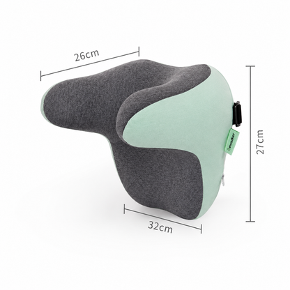 Ergonomic Car Neck Pillow Memory Foam Headrest Cushion (Grey Mint Green) Adjustable Strap Breathable Neck Support Car Seat Travel Comfort Accessories
