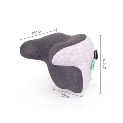 Ergonomic Car Neck Pillow Memory Foam Headrest Cushion (Grey) Adjustable Strap Breathable Neck Support Car Seat Travel Comfort Accessories