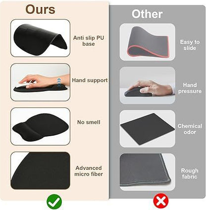 Gradient Light Blue silicone wrist rest with 20-in-1 electronics cleaning kit - portable multi-functional brush set, ergonomic mouse pad, suitable for office and travel.