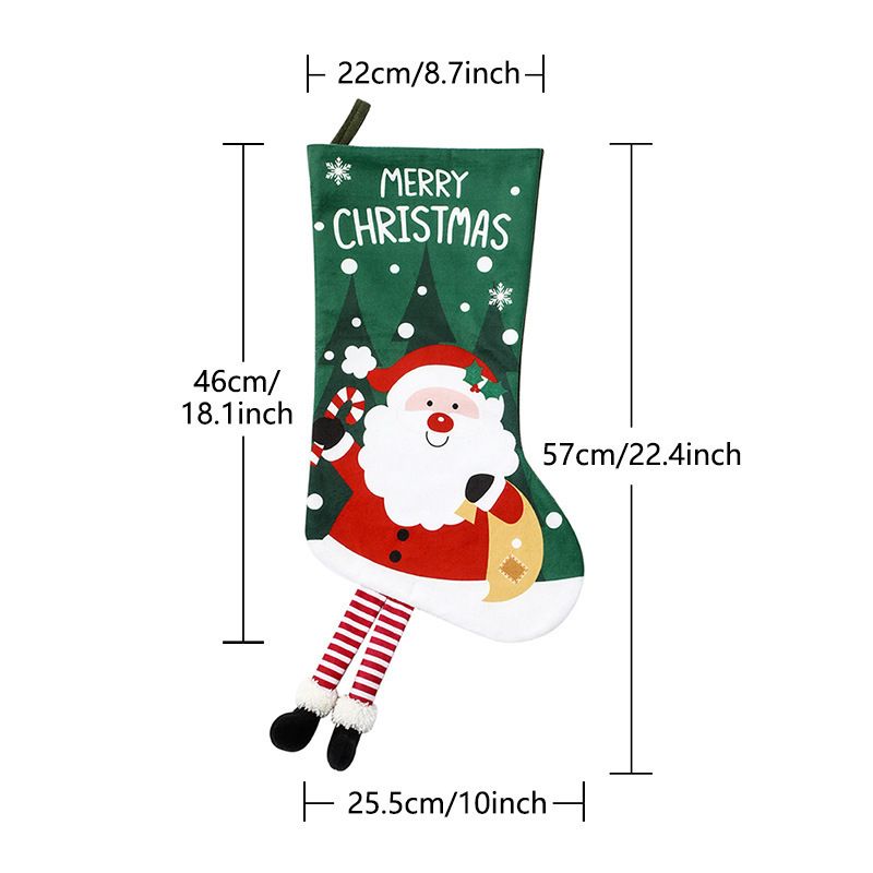 Christmas tree Hanging Stocking - Festive Red Christmas tree Design Hanging Sock with Dangling Legs Plush Holiday Fireplace Tree Decoration Gift Storage Bag for Home Seasonal Decor
