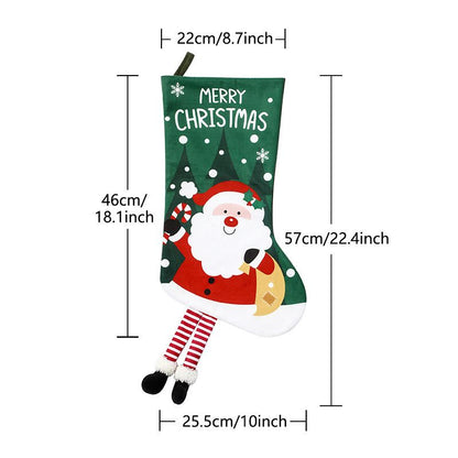 Christmas tree Hanging Stocking - Festive Red Christmas tree Design Hanging Sock with Dangling Legs Plush Holiday Fireplace Tree Decoration Gift Storage Bag for Home Seasonal Decor