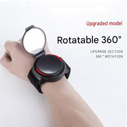 Bicycle Wrist Rearview Mirror 360 Rotatable - Adjustable Wrist Mounted Convex Cycling Mirror, 360 degree Rotation, Arm Strap Handlebar Mount, Cycling Safety for Urban Commuting and Travel Use