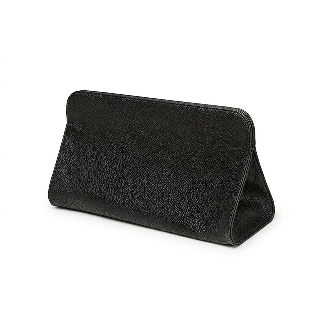 Black Hair Dryer Storage Bag - Faux Leather Travel Organizer with Magnetic Closure, Waterproof Heat Resistant Pouch for Straighteners Curling Irons and Styling Tools