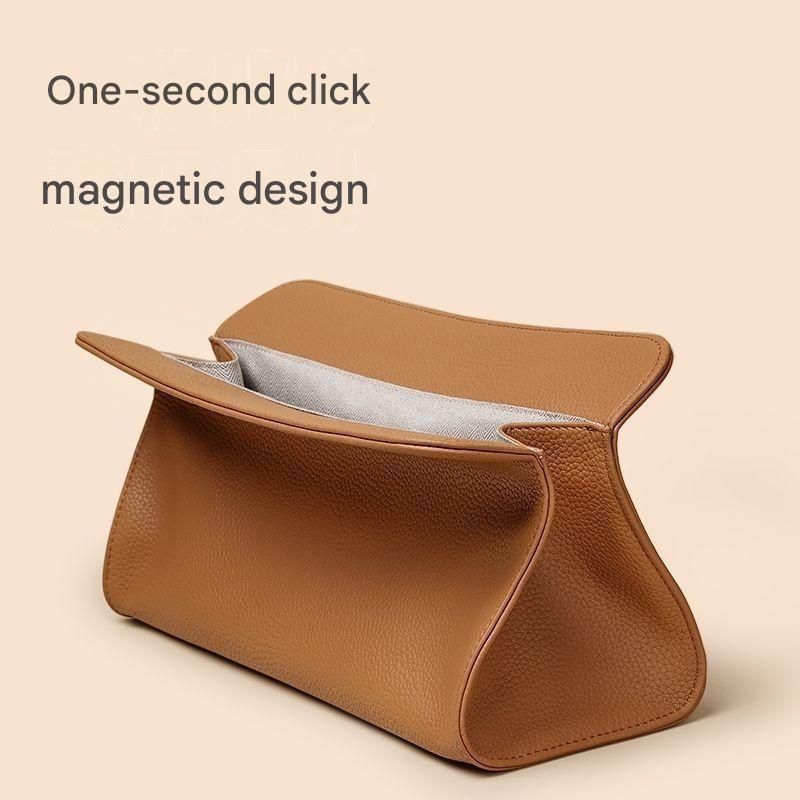 Black Hair Dryer Storage Bag - Faux Leather Travel Organizer with Magnetic Closure, Waterproof Heat Resistant Pouch for Straighteners Curling Irons and Styling Tools