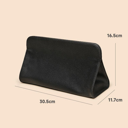 Black Hair Dryer Storage Bag - Faux Leather Travel Organizer with Magnetic Closure, Waterproof Heat Resistant Pouch for Straighteners Curling Irons and Styling Tools