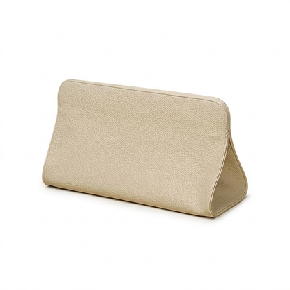 Beige Hair Dryer Storage Bag - Faux Leather Travel Organizer with Magnetic Closure, Waterproof Heat Resistant Pouch for Straighteners Curling Irons and Styling Tools