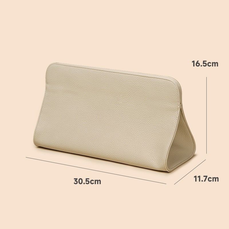 Beige Hair Dryer Storage Bag - Faux Leather Travel Organizer with Magnetic Closure, Waterproof Heat Resistant Pouch for Straighteners Curling Irons and Styling Tools