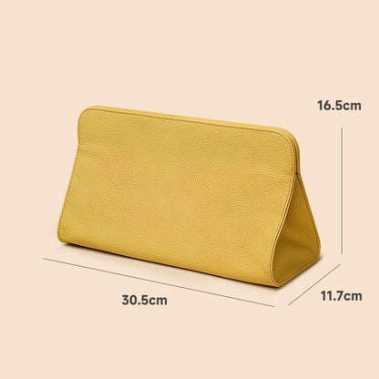Yellow Hair Dryer Storage Bag - Faux Leather Travel Organizer with Magnetic Closure, Waterproof Heat Resistant Pouch for Straighteners Curling Irons and Styling Tools