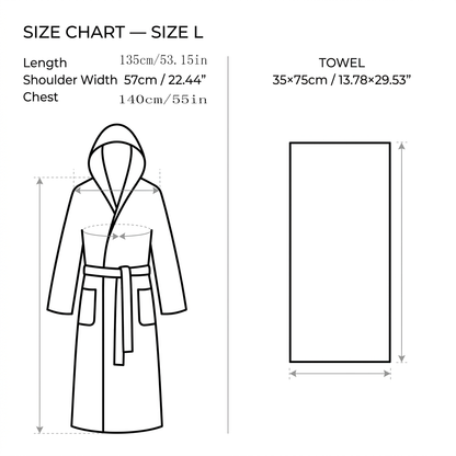 Women's Coral Fleece Hooded Bathrobe (L size) Set with 2 Pineapple Grid Towels - Ultra Soft Absorbent Loungewear for Home Spa and Post Shower Comfort