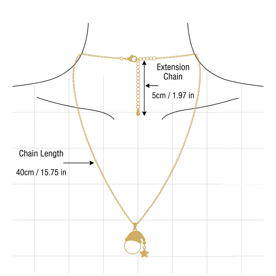 Pearl Santa Hat Star Necklace â€“ Gold Plated Dainty Christmas Pendant Necklace with Faux Pearl & Star Charm, Includes Gift Box, Elegant Holiday Gift Jewelry for Women