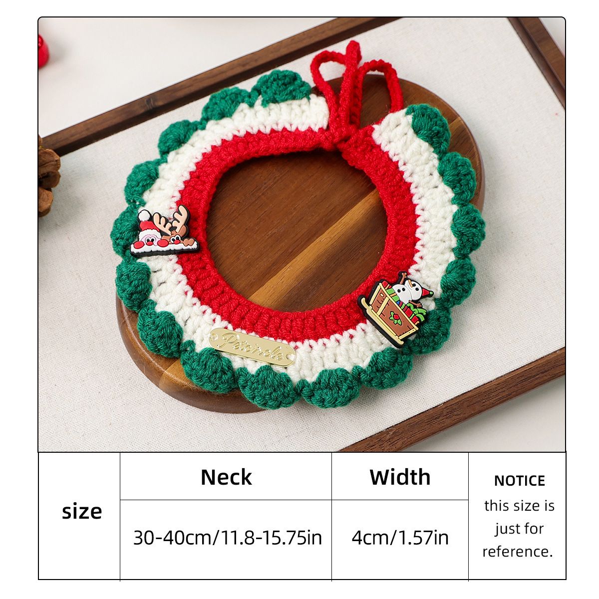 Christmas Pet Collarï¼ˆSnowman, deer, old manï¼‰ Knitted Festive Dog Cat Collar Red Green Adjustable Soft Lightweight Holiday Pet Accessories for Small Dogs and Cats  Party Wear