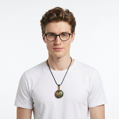 Orgone Energy Pendant Necklace Handmade Crystal Resin Necklace Adjustable Cord Spiritual Jewelry Gift for Men Women