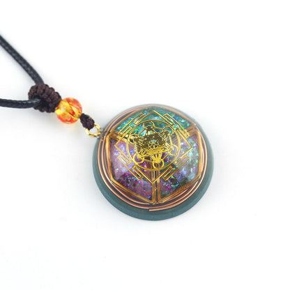 Orgone Energy Pendant Necklace Handmade Crystal Resin Necklace Adjustable Cord Spiritual Jewelry Gift for Men Women