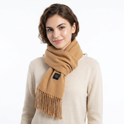 Camel USB Heated Scarf Electric Heating Winter Scarf Smart Temperature Control Warm Thermal Neck Warmer USB Powered Heated Scarf for Women Men
