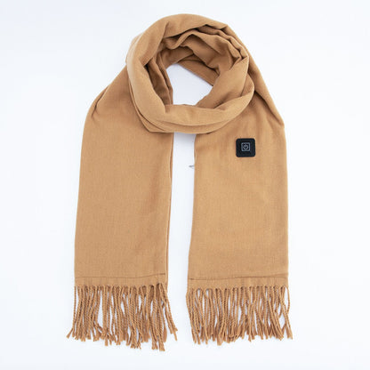 Camel USB Heated Scarf Electric Heating Winter Scarf Smart Temperature Control Warm Thermal Neck Warmer USB Powered Heated Scarf for Women Men