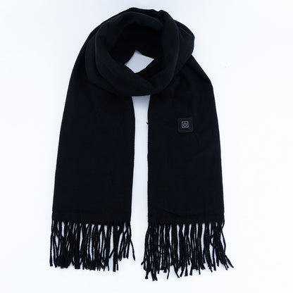 Black USB Heated Scarf Electric Heating Winter Scarf Smart Temperature Control Warm Thermal Neck Warmer USB Powered Heated Scarf for Women Men