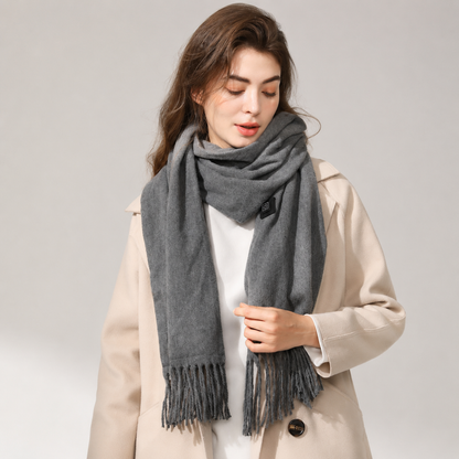 Gray USB Heated Scarf Electric Heating Winter Scarf Smart Temperature Control Warm Thermal Neck Warmer USB Powered Heated Scarf for Women Men
