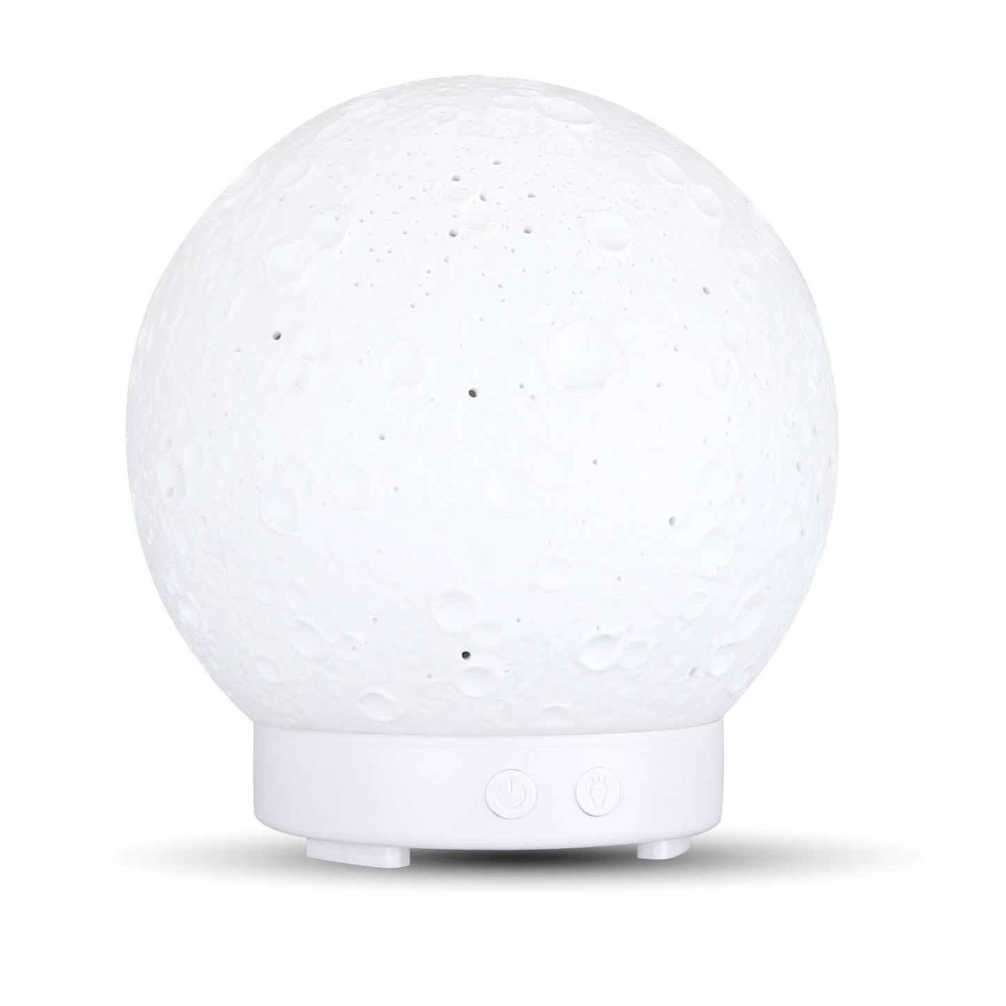 Moon Light Humidifier Aroma Diffuser (White base version) with LED Night Light, USB Desktop Essential Oil Diffuser Cool Mist Maker for Bedroom Office Home Relaxation