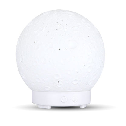 Moon Light Humidifier Aroma Diffuser (White base version) with LED Night Light, USB Desktop Essential Oil Diffuser Cool Mist Maker for Bedroom Office Home Relaxation
