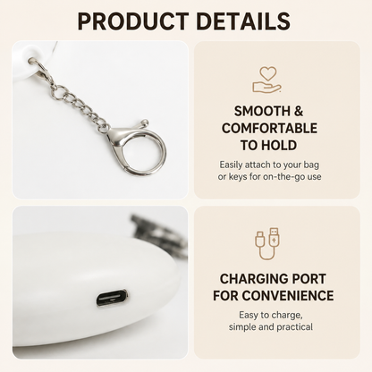 White Touch Activated Star Keychain Light - Cute Portable LED Night Light Rechargeable Bag Charm Lamp Star Shape Decorative Gift for Girls Bedroom Travel Use