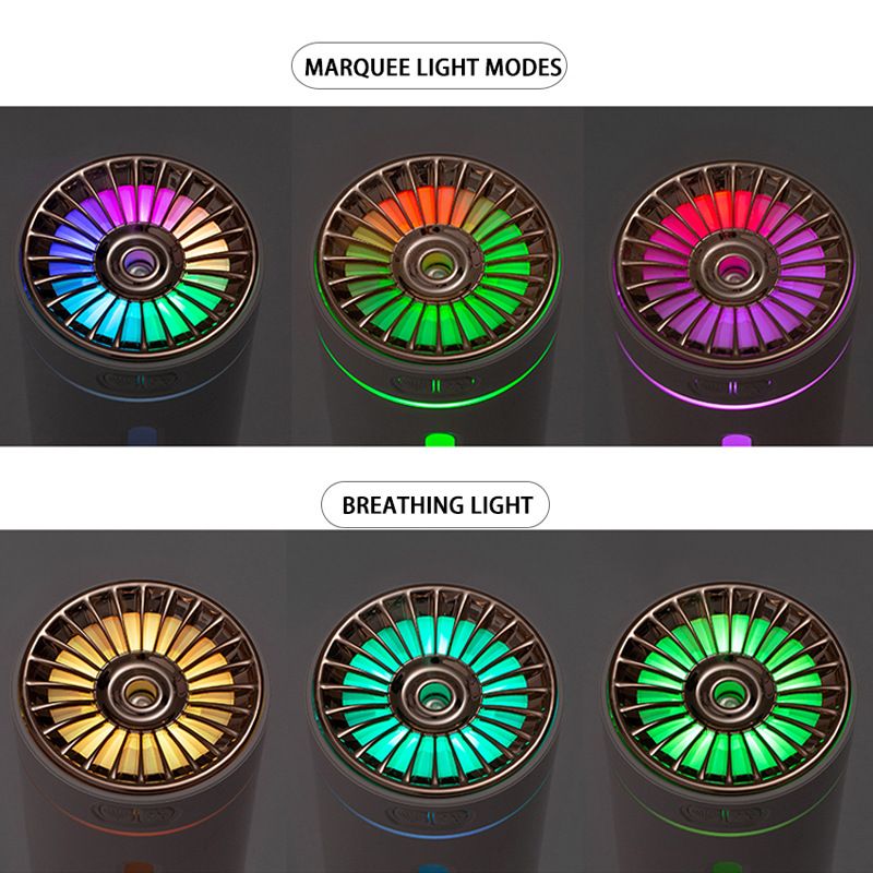 Black Car Aroma Diffuser Humidifier with Storage Box, USB Powered Car Air Freshener Mist Maker, Portable Vehicle Humidifier with Organizer Holder, Essential Oil Diffuser for Auto Interior Decoration