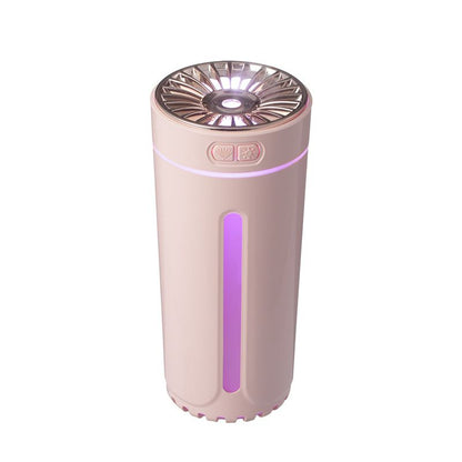 Pink USB Rechargeable Car Aroma Diffuser Humidifier with Ambient Light, 300ml Portable Mist Air Freshener for Vehicle Office Home