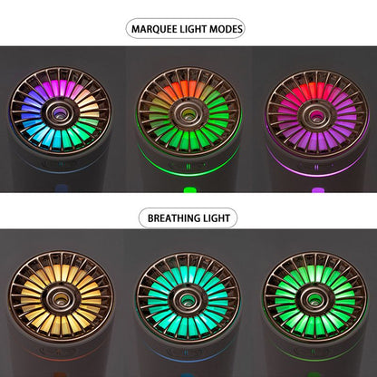 White USB Rechargeable Car Aroma Diffuser Humidifier with Ambient Light, 300ml Portable Mist Air Freshener for Vehicle Office Home