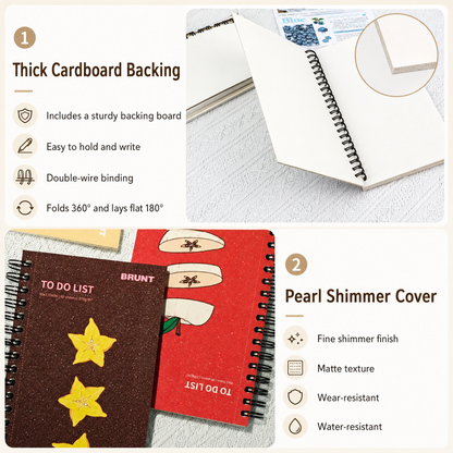 Fruit Series To Do List Notebook (tomatoes) â€“ Spiral Bound Journal with Cute Fruit Cover, 80 Sheets, Portable Planner for Daily Notes, Study, Office and Personal Organisation