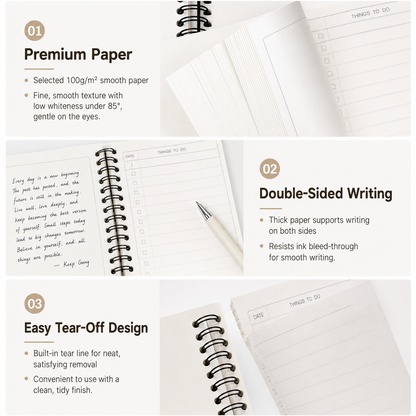 Fruit Series To Do List Notebook (tomatoes) â€“ Spiral Bound Journal with Cute Fruit Cover, 80 Sheets, Portable Planner for Daily Notes, Study, Office and Personal Organisation