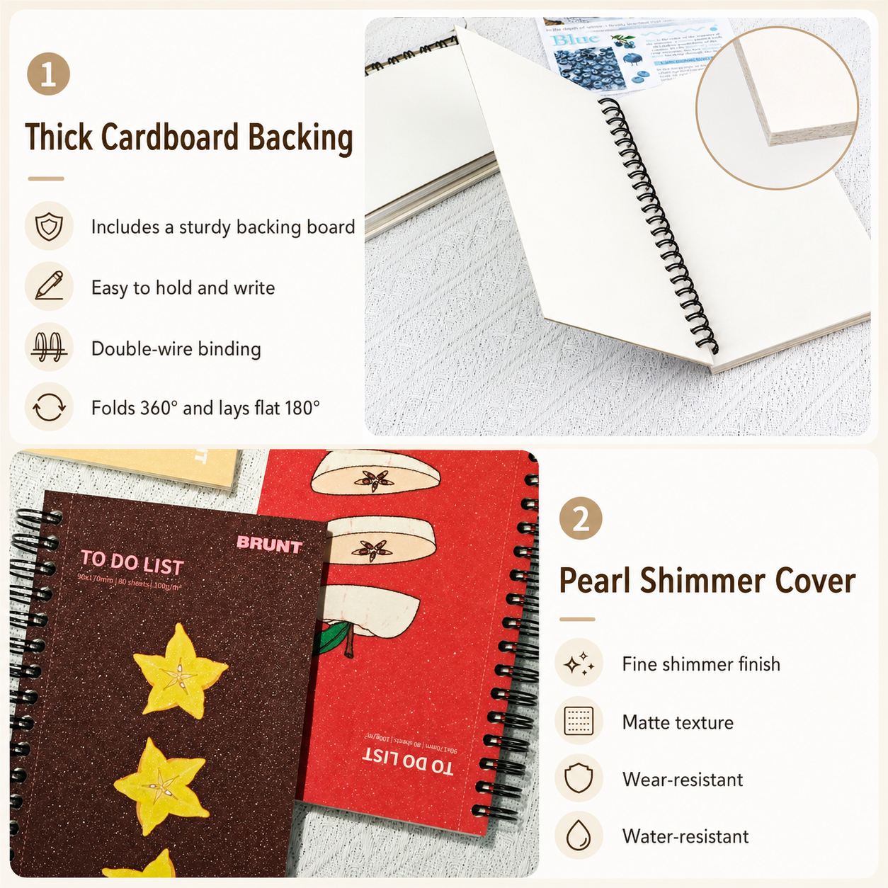 Fruit Series To Do List Notebook (Blueberry) â€“ Spiral Bound Journal with Cute Fruit Cover, 80 Sheets, Portable Planner for Daily Notes, Study, Office and Personal Organisation