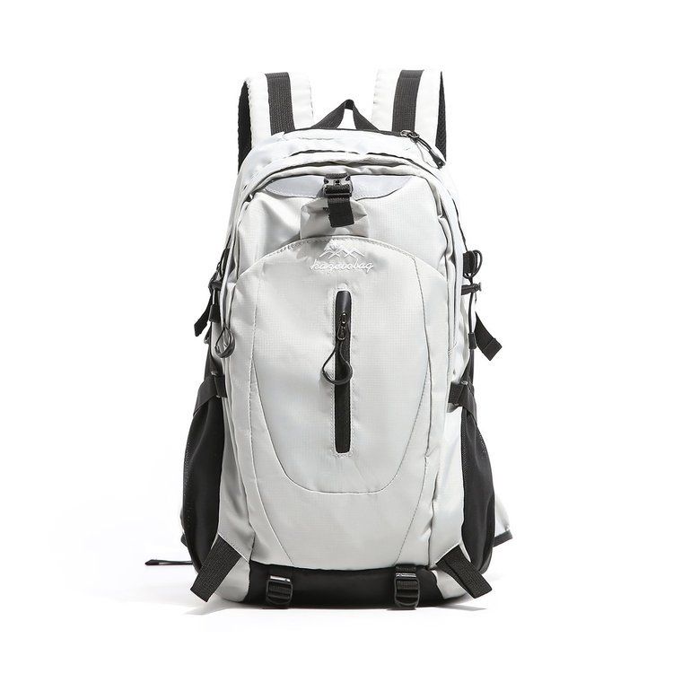 Gray Hiking Backpack with 5 Carabiners Included â€“ Lightweight Waterproof Outdoor Daypack for Men and Women, Breathable Cycling Hiking Trekking Camping Travel Backpack