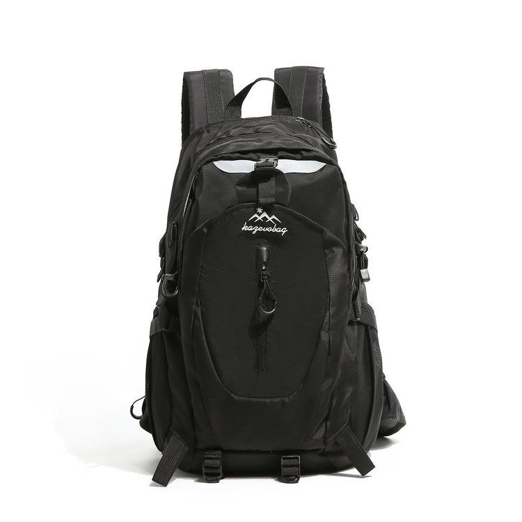 Black Hiking Backpack with 5 Carabiners Included â€“ Lightweight Waterproof Outdoor Daypack for Men and Women, Breathable Cycling Hiking Trekking Camping Travel Backpack
