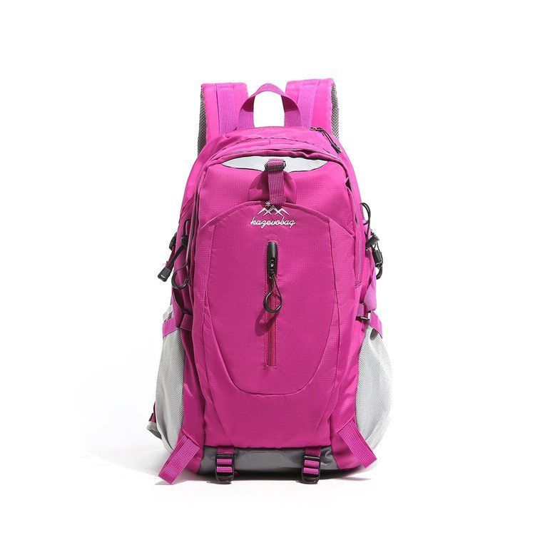 Rose Red Hiking Backpack with 5 Carabiners Included â€“ Lightweight Waterproof Outdoor Daypack for Men and Women, Breathable Cycling Hiking Trekking Camping Travel Backpack