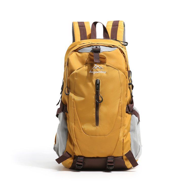 Yellow Hiking Backpack with 5 Carabiners Included â€“ Lightweight Waterproof Outdoor Daypack for Men and Women, Breathable Cycling Hiking Trekking Camping Travel Backpack