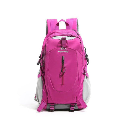 Rose Red Outdoor Hiking Backpack - Lightweight Nylon Travel Daypack with Multi Pocket Storage, Water Resistant Design, Breathable Back Support for Trekking Camping Cycling Adventures