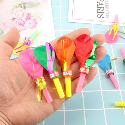 40 Piece Party Whistle and Blowout Set - 20 Whistle Balloons and 20 Party Blowers, Colourful Noise Makers for Birthdays, Celebrations and Party Bags