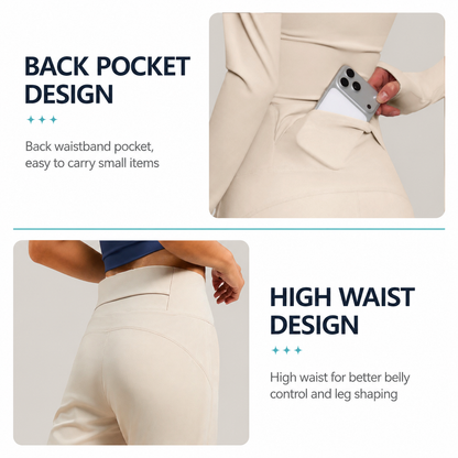 Women's High Waisted Straight Leg Yoga Pants (XL size)- White Loose Fit Activewear with Back Waist Pocket for Pilates, Yoga, Gym, Walking and Everyday Lounge Wear