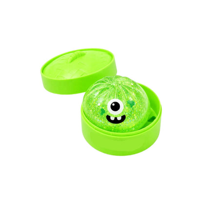 (Green Monster Buns) Halloween Slow-Rebound Soft Mini Bread Toy, 8.5cm, Stress-Relieving Squeeze Toy, Soft Food-Shaped Sensory Decompression Toy, with Storage Basket, Suitable for Teenagers and Adults, Party Gift