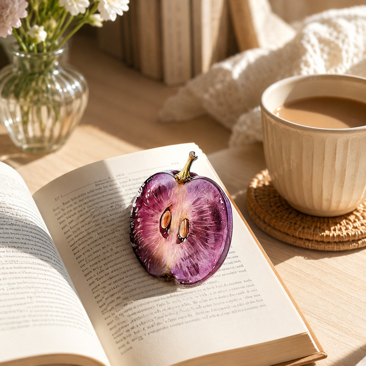 2PCS Cute Grapes Acrylic Bookmarks Fruit Transparent Reading Bookmarks Aesthetic Page Markers for Book Lovers Students Teachers Reading Gifts